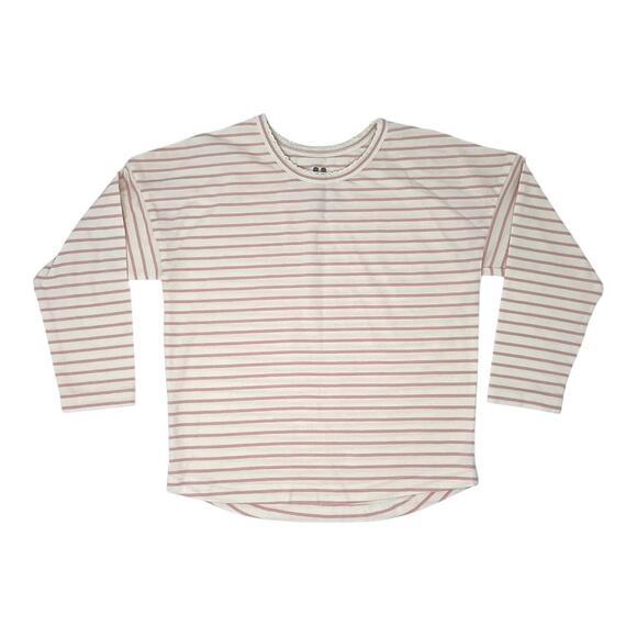 Holley and Sage NWOT Pink Stripe 3/4 Tee. Size 4. - Picture 1 of 4